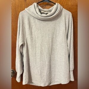 LOFT Light Gray Cowl Neck Sweater